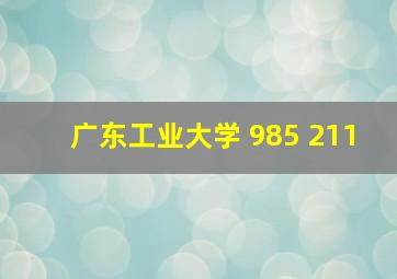 广东工业大学 985 211